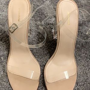 Clear nude heels. Never worn!